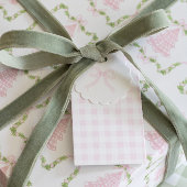 Roze Marshmallow Gingham Gift Labels Cadeaulabel