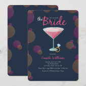 Roze Martini Bridal Shower Kaart (Voorkant / Achterkant)