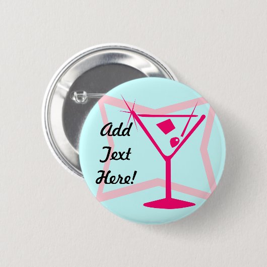 Roze Martini Button (Voorkant /achterkant)
