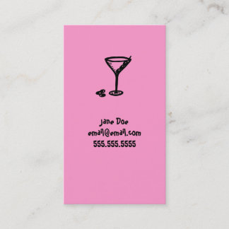 Roze Martini Calling Card Contactkaartje
