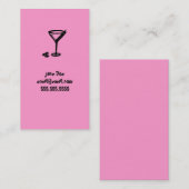 Roze Martini Calling Card Contactkaartje (Voorkant / Achterkant)