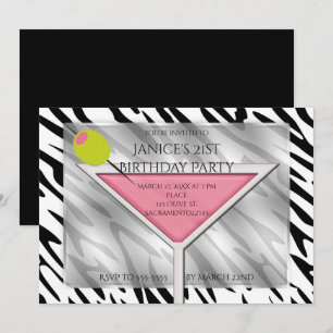 Roze Martini Cocktail Drink Chic Feest Uitnodiging