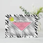 Roze Martini Cocktail Drink Chic Party Uitnodiging (Staand voorkant)