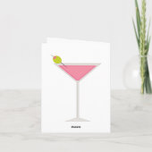Roze Martini en Gestreept Patroon Kaart (Achterkant)