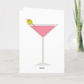 Roze Martini en Gestreept Patroon Kaart (Achterkant)