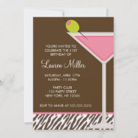 Roze Martini en Zebra Pattern