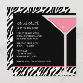 Roze Martini en Zebra Pattern Kaart (Voorkant / Achterkant)