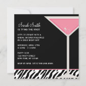 Roze Martini en Zebra Pattern Kaart (Voorkant)