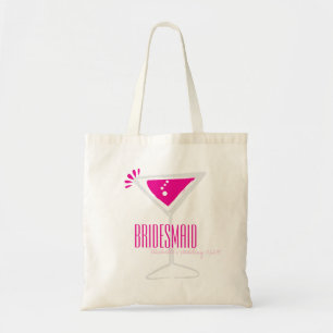 Roze Martini Glas Bruidsmeisje Canvas Tas
