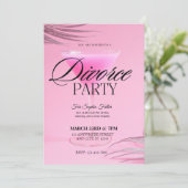 Roze Martini Glas Echtscheiding Kaart (Staand voorkant)