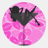 Roze martini glas meisje sticker (Voorkant)