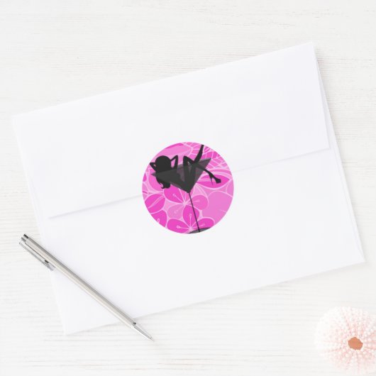 Roze martini glas meisje sticker (Envelop)