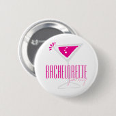 Roze Martini Glass Bachelorette Party Button (Voorkant /achterkant)