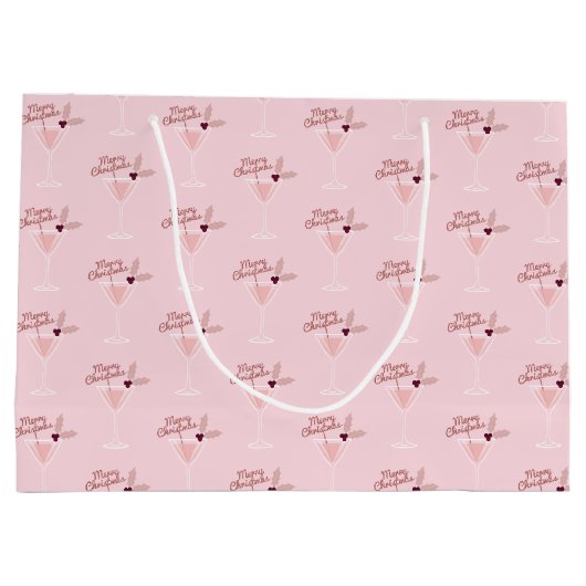 Roze Martini Kerstmis Groot Cadeauzakje (Achterkant)