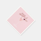 Roze Martini Kerstmis Servet (Hoek)