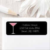 Roze Martini met Verlovingen ringlabel Etiket (Insitu)