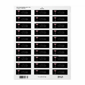 Roze Martini met Verlovingen ringlabel Etiket (Full Sheet)