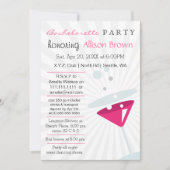 roze Martini Mod Bachelorette Party Kaart (Voorkant)