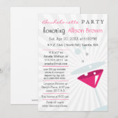 roze Martini Mod Bachelorette Party Kaart (Voorkant / Achterkant)
