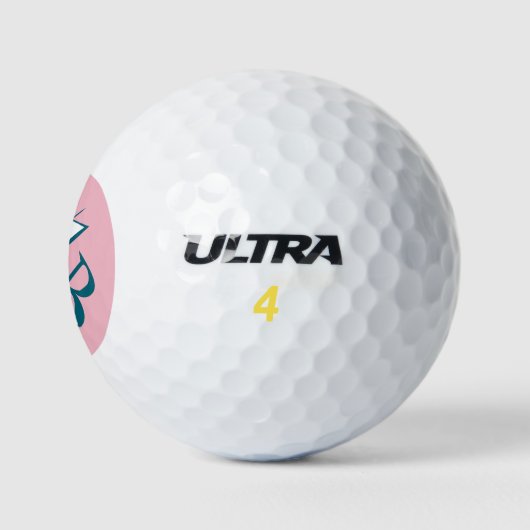 Roze Martini Monogram Golfballen (Logo)
