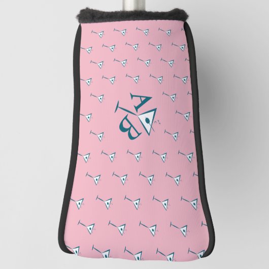 Roze Martini Monogram Golfheadcover (Draai 90)