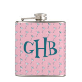 Roze Martini Monogram Heupfles (Voorkant)