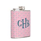 Roze Martini Monogram Heupfles (Rechts)