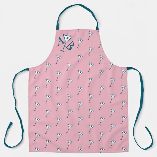 Roze Martini Monogram Schort (Voorkant)