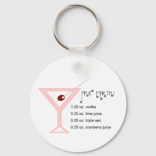 Roze Martini Sleutelhanger (Voorkant)