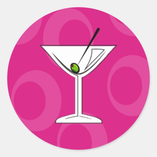 Roze Martini Stickers (Voorkant)