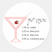 Roze Martini Stickers (Voorkant)