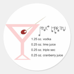 Roze Martini Stickers