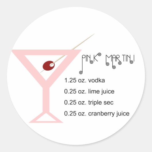 Roze Martini Stickers (Voorkant)