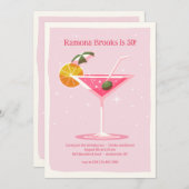 Roze Martini uitnodiging (Voorkant / Achterkant)