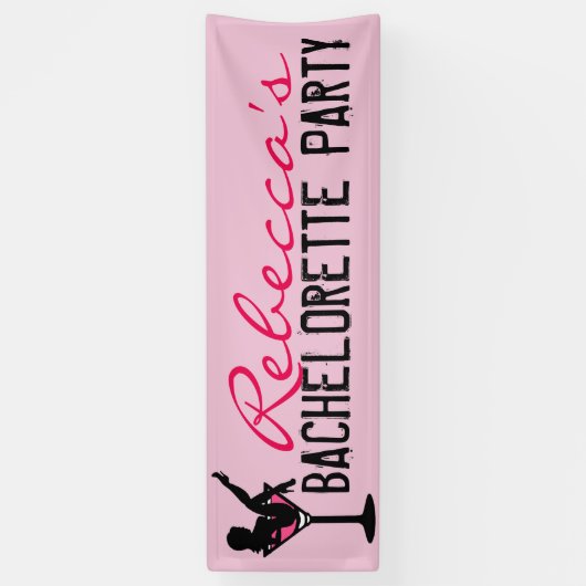  roze martinmeisje bachelorette banner (Verticaal)
