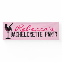  roze martinmeisje bachelorette banner