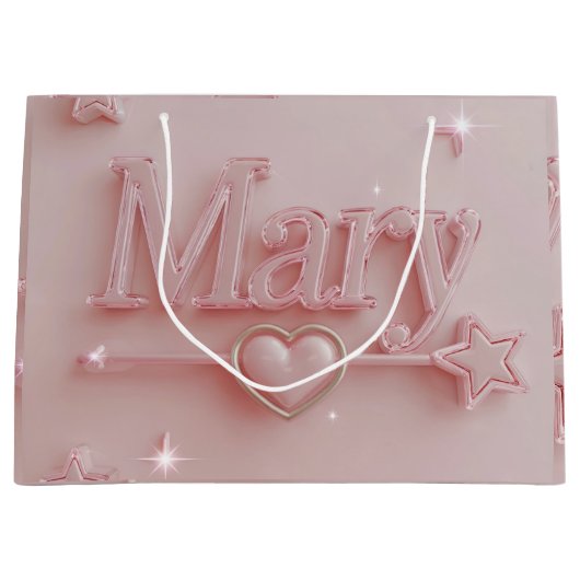 Roze Mary Starry Gift Bag Groot Cadeauzakje (Voorkant)