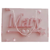 Roze Mary Starry Gift Bag Groot Cadeauzakje (Achterkant)