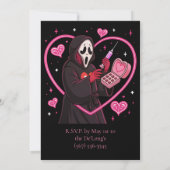 Roze Masker Halloween-feest Kaart (Achterkant)