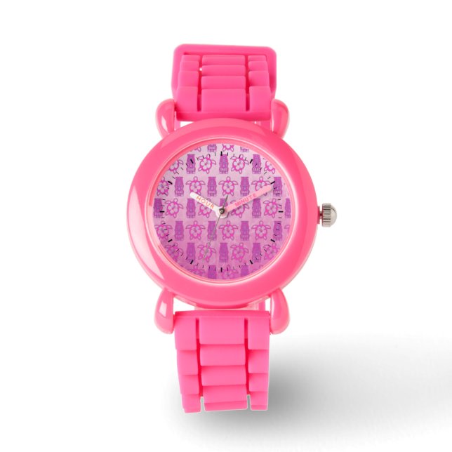 Roze Masker Honu en Tiki Horloge (Voorkant)