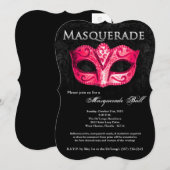 Roze Maskerade Bal Masker Kostuum Halloween Onderd Kaart (Voorkant / Achterkant)