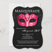 Roze Maskerade Bal Masker Kostuum Halloween Onderd Kaart (Voorkant)
