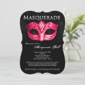 Roze Maskerade Bal Masker Kostuum Halloween Onderd Kaart (Staand voorkant)