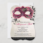 Roze Maskerade Bal Masker Kostuum Halloween Onderd Kaart (Voorkant)