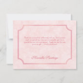 Roze Maskerade Masker Elegante Quinceanera Bedankkaart (Achterkant)