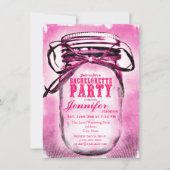 Roze Mason Jar Bachelorette Party Kaart (Voorkant)