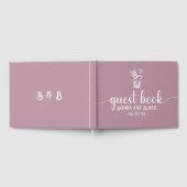 Roze Mason Jar met Bloemen Bruiloft Gastenboek (Volledig)