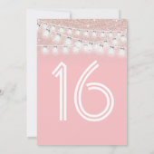 Roze Mason Jar String Lights Glitter Sweet 16 Kaart (Achterkant)
