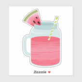 Roze Mason Jar Watermeloen Lemonade Drink Sticker (Vel)