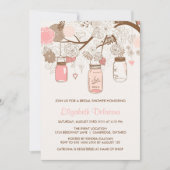  roze Mason Jars Bridal Shower Kaart (Voorkant)